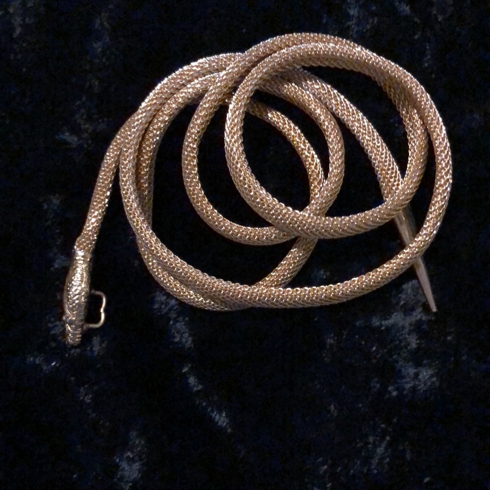 Vintage gold metal mesh snake belt